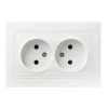Розетка 2-местная без заземления 10А белая, керамика Венера (SBE-01w-10-S2-N-c)/200