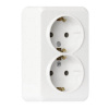 Розетка 2-местная 16А с заземлением белая Юпитер (SBE-03w-16-S2-Z)