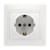 Розетка 1-местная с заземлением 16А белая, керамика Венера (SBE-01w-16-S1-Z-c)/200
