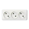 Розетка 3-местная 10А без заземления белая Юпитер (SBE-03w-10-S3-N)