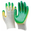 Перчатки х/б 13кл с двойным латекс. покр. зеленые трикотажные  утепленные