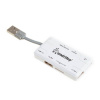 Картридер + Хаб Smartbuy 750, USB 2.0 3 порта+SD/microSD/MS/M2 Combo, белый (SBRH-750-W)/Sale