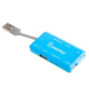 Картридер + Хаб Smartbuy 750, USB 2.0 3 порта+SD/microSD/MS/M2 Combo, голубой (SBRH-750-B)/Sale