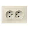 Розетка 2-местная без заземления 10А бежевая Венера (SBE-01i-10-S2-N-c)