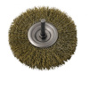 Щетка дисковая латунная со стержнем для дрели 100 мм /FASTER TOOLS