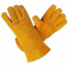 Перчатки кожаные (спилковые) желтые на подкладке, длинна 35 см, размер 16