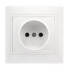 Розетка 2-местная с заземлением 16А белая Венера (SBE-01w-16-S2-Z)