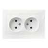 Розетка 2-местная без заземления 10А белая Венера (SBE-01w-10-S2-N)