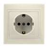 Розетка 1-местная с заземлением 16А бежевая Венера (SBE-01i-16-S1-Z-c)