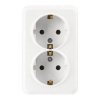 Розетка 2-местная 16А с заземлением белая, керамика Юпитер (SBE-03w-16-S2-Z-c)