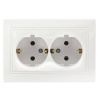 Розетка 2-местная с заземлением 16А белая, керамика Венера (SBE-01w-16-S2-Z-c)/200