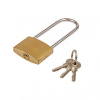 Замок навесной латунный с длинной дужкой 38 мм //FASTER TOOLS