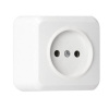 Розетка 1-местная 10А без заземления белая, керамика Юпитер (SBE-03w-10-S1-N-c)/200