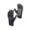 Перчатки трикотажные из полиэстера с черным ПУ покрытием, 9 р-р