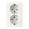 Розетка 2-местная 16А с заземлением белая с защ. штор. Юпитер (SBE-03w-16-S2-1Z)