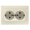 Розетка 2-местная с заземлением 16А бежевая Венера (SBE-01i-16-S2-Z-c)