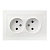 Розетка 2-местная без заземления 10А белая, керамика Венера (SBE-01w-10-S2-N-c)/200