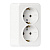 Розетка 2-местная 16А с заземлением белая Юпитер (SBE-03w-16-S2-Z)