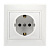 Розетка 1-местная с заземлением 16А белая, керамика Венера (SBE-01w-16-S1-Z-c)/200
