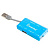 Картридер + Хаб Smartbuy 750, USB 2.0 3 порта+SD/microSD/MS/M2 Combo, голубой (SBRH-750-B)/Sale