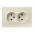 Розетка 2-местная без заземления 10А бежевая Венера (SBE-01i-10-S2-N-c)