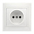 Розетка 1-местная без заземления 10А белая, керамика Венера (SBE-01w-10-S1-N-c)/200