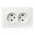 Розетка 2-местная без заземления 10А белая Венера (SBE-01w-10-S2-N)