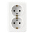 Розетка 2-местная 16А с заземлением белая, керамика Юпитер (SBE-03w-16-S2-Z-c)