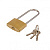 Замок навесной латунный с длинной дужкой 38 мм //FASTER TOOLS
