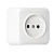 Розетка 1-местная 10А без заземления белая, керамика Юпитер (SBE-03w-10-S1-N-c)/200