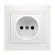 Розетка 1-местная без заземления 10А белая Венера (SBE-01w-10-S1-N)