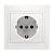Розетка 1-местная с заземлением 16А белая Венера (SBE-01w-16-S1-Z)