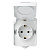 Розетка 1-местная с заземлением 16А с крышкой, IP54, белая, Сатурн (SBE-04g-16-S1-Z)